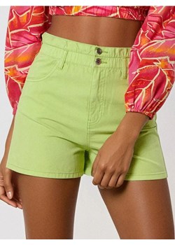 Sinsay - Szorty paperbag high waist - zielony - id: 0393U-07J - marki Sinsay - 187329191 Sinsay - Szorty paperbag high waist - zielony ze sklepu Sinsay w kategorii Szorty - zdjęcie 187329191