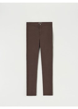 Sinsay - Jegginsy skinny high waist - dark grey jeans ze sklepu Sinsay w kategorii Spodnie damskie - zdjęcie 187329284