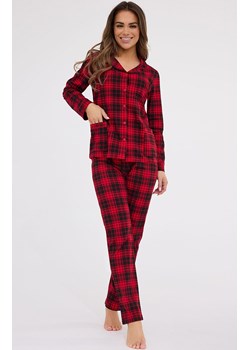 Długa piżama damska w kratę Tracy 482, Kolor czerwony-kratka, Rozmiar L, Cornette ze sklepu Primodo w kategorii Piżamy damskie - zdjęcie 187330362
