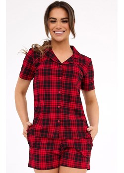 Rozpinana piżama damska w kratę Tracy 2 346/424, Kolor czerwony-kratka, Rozmiar 2XL, Cornette ze sklepu Primodo w kategorii Piżamy damskie - zdjęcie 187330364