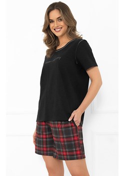 Piżama damska na krótki rękaw i krótkie spodnie grafitowa Rozana, Kolor grafitowo-czerwony, Rozmiar S, Italian Fashion ze sklepu Primodo w kategorii Piżamy damskie - zdjęcie 187330604