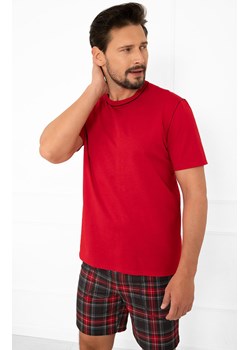 Piżama męska krótki rękaw, krótkie spodnie Rusoli, Kolor czerwony-wzór, Rozmiar M, Italian Fashion ze sklepu Primodo w kategorii Piżamy męskie - zdjęcie 187330624