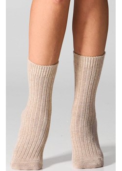 Skarpetki damskie z wełną merynosów i kaszmirem beżowe SCM26, Kolor beżowy, Rozmiar 36-40, LEGS ze sklepu Primodo w kategorii Skarpetki damskie - zdjęcie 187330702