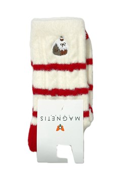Ciepłe świąteczne Skarpety YN5034 Chatka, Kolor ecru-czerwony, Rozmiar uniwersalny, Magnetis ze sklepu Primodo w kategorii Skarpetki damskie - zdjęcie 187330740