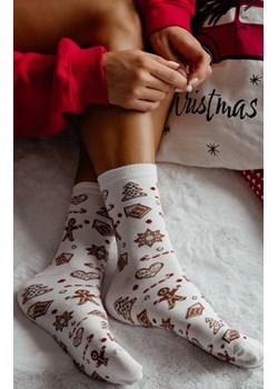 Świąteczne skarpetki damskie ecru Pierniki 1283.038, Kolor ecru-wzór, Rozmiar 37-41, Milena ze sklepu Primodo w kategorii Skarpetki damskie - zdjęcie 187330762