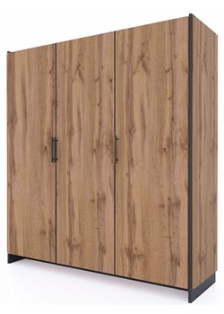 Szafa trzydrzwiowa do przechowywania dąb wotan + czarny C0-Z39 ze sklepu Edinos.pl w kategorii Szafy - zdjęcie 187331000