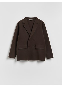 Reserved - Kardigan z domieszką wełny - ciemnobrązowy ze sklepu Reserved w kategorii Swetry męskie - zdjęcie 187331251