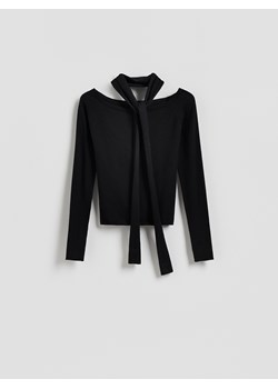 Reserved - Sweter z szalem - czarny ze sklepu Reserved w kategorii Bluzki damskie - zdjęcie 187331362