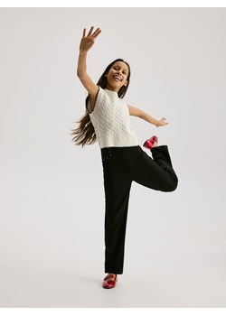 Reserved - Dzianinowa kamizelka z domieszką wełny - złamana biel ze sklepu Reserved w kategorii Swetry dziewczęce - zdjęcie 187331404