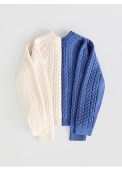 Reserved - Wełniany sweter z domieszką kaszmiru - niebieski ze sklepu Reserved w kategorii Swetry damskie - zdjęcie 187331470