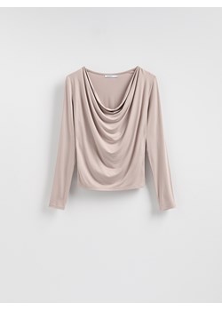 Reserved - Bluzka z wiskozą - beżowy ze sklepu Reserved w kategorii Bluzki damskie - zdjęcie 187331821