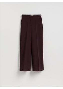 Reserved - Spodnie z paskiem - ciemnofioletowy ze sklepu Reserved w kategorii Spodnie damskie - zdjęcie 187332103