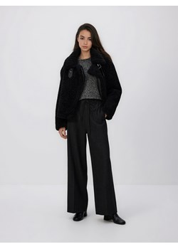 Reserved - Szerokie spodnie z kantem - ciemnoszary ze sklepu Reserved w kategorii Spodnie damskie - zdjęcie 187332150