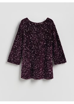 Reserved - Sukienka mini z kokardą - ciemnofioletowy ze sklepu Reserved w kategorii Sukienki - zdjęcie 187332172