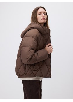 Reserved - Pikowana kurtka z kapturem - ciemnobrązowy ze sklepu Reserved w kategorii Kurtki damskie - zdjęcie 187332210