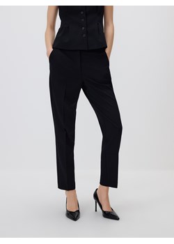 Reserved - Spodnie cygaretki z wiskozą - czarny ze sklepu Reserved w kategorii Spodnie damskie - zdjęcie 187332251