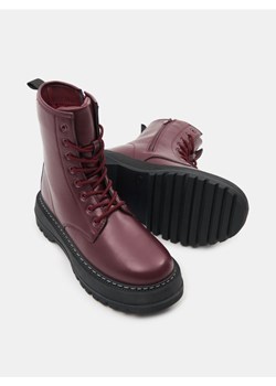Sinsay - Botki sznurowane - bordowy ze sklepu Sinsay w kategorii Botki - zdjęcie 187333151