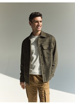 Reserved - Koszula z imitacji zamszu - zielony ze sklepu Reserved w kategorii Koszule męskie - zdjęcie 187333842