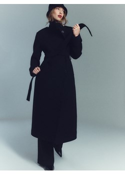 Reserved - Płaszcz z dodatkiem wełny - czarny ze sklepu Reserved w kategorii Płaszcze damskie - zdjęcie 187334082