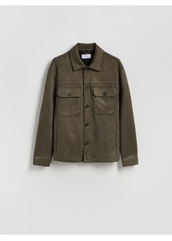 Reserved - Koszula z imitacji zamszu - zielony ze sklepu Reserved w kategorii Koszule męskie - zdjęcie 187336982