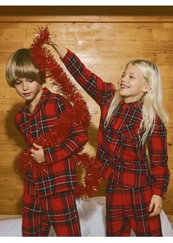 Reserved - Bawełniana piżama w kratę - czerwony ze sklepu Reserved w kategorii Piżamy dziecięce - zdjęcie 187337244