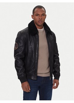 Milestone Kurtka skórzana Tom 531041 21070 Czarny Regular Fit ze sklepu MODIVO w kategorii Kurtki męskie - zdjęcie 187337640
