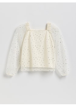 Reserved - Tiulowa bluzka - złamana biel ze sklepu Reserved w kategorii Bluzki dziewczęce - zdjęcie 187338333