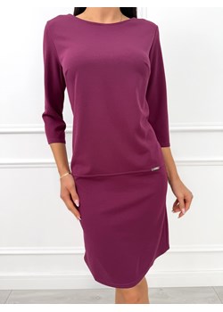 Fioletowa Prosta Sukienka ze sklepu ModnaKiecka.pl w kategorii Sukienki - zdjęcie 187339863