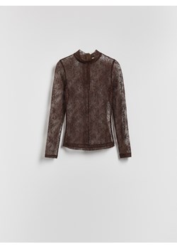 Reserved - Koronkowa bluzka - bordowy ze sklepu Reserved w kategorii Bluzki damskie - zdjęcie 187339994