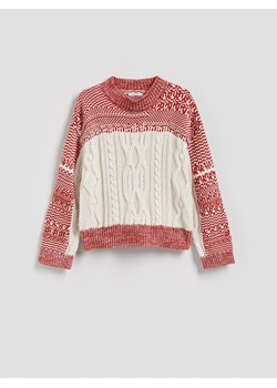 Reserved - Sweter z ozdobnym splotem - wielobarwny ze sklepu Reserved w kategorii Swetry damskie - zdjęcie 187340041