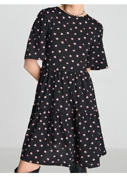 Sinsay - Wzorzysta sukienka mini - czarny ze sklepu Sinsay w kategorii Sukienki - zdjęcie 187340272