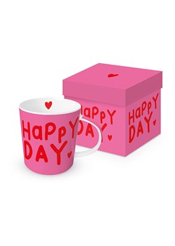 ppd Kubek jumbo &quot;Happy Heart&quot; w kolorze czerwono-różowym - 400 ml ze sklepu Limango Polska w kategorii Naczynia - zdjęcie 187340540