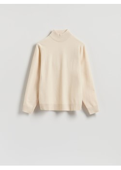 Reserved - Gładki golf z dzianiny - kremowy ze sklepu Reserved w kategorii Swetry męskie - zdjęcie 187341253