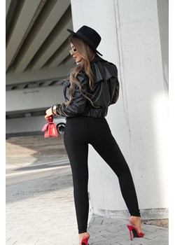 klasyczne legginsy push up lycra matowa mielczarkowski polski produkt  - czarne ze sklepu STYLOWO w kategorii Spodnie damskie - zdjęcie 187342363