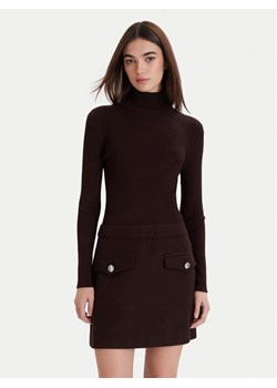 Morgan Sukienka dzianinowa 242-REGOYA Brązowy Slim Fit ze sklepu MODIVO w kategorii Sukienki - zdjęcie 187343353