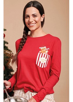 Świąteczna piżama damska w pierniczki czerwona GRETEL, Kolor czerwony-wzór, Rozmiar L, Sorbetto ze sklepu Primodo w kategorii Piżamy damskie - zdjęcie 187343872