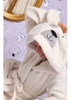 Puszysty ciepły szlafrok damski z kapturem i uszkami biały IGRID, Kolor biały, Rozmiar L/XL, Sorbetto ze sklepu Primodo w kategorii Szlafroki damskie - zdjęcie 187343874