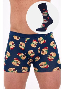 Zestaw prezentowy świąteczne bokserki i skarpetki męskie Teddy 914/02, Kolor granatowy, Rozmiar 2XL, Cornette ze sklepu Intymna w kategorii Majtki męskie - zdjęcie 187344263