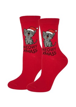 Marilyn skarpetki damskie świąteczne czerwone Meowy Xmass, Kolor czerwony, Rozmiar 36-40, Marilyn ze sklepu Intymna w kategorii Skarpetki damskie - zdjęcie 187344490