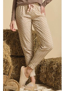 Długa piżama damska z owieczką i napisem brązowa DEBORAH, Kolor brązowo-beżowy, Rozmiar L, Sorbetto ze sklepu Intymna w kategorii Piżamy damskie - zdjęcie 187344691