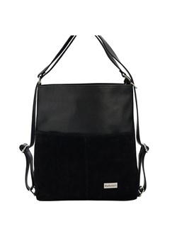 Torebka plecak z zamszem - Czarna ze sklepu butyolivier w kategorii Torebki worki - zdjęcie 187346511