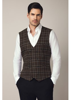 Kamizelka Brązowa z Wełną w Kratę Arpino ze sklepu Lancerto S.A. w kategorii Kamizelki męskie - zdjęcie 187346570