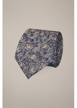 Krawat Beżowo-Granatowy w Kwiaty ze sklepu Lancerto S.A. w kategorii Krawaty - zdjęcie 187346652