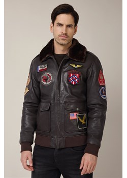 Kurtka Skórzana Ciemnobrązowa Lovren ze sklepu Lancerto S.A. w kategorii Kurtki męskie - zdjęcie 187346671