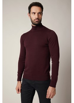 Golf Męski Bordowy Bawełniany Sindre ze sklepu Lancerto S.A. w kategorii Swetry męskie - zdjęcie 187346731