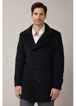 Płaszcz Czarny Dwurzędowy z Wełną Vernol ze sklepu Lancerto S.A. w kategorii Płaszcze męskie - zdjęcie 187346792