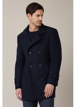 Płaszcz Granatowy Dwurzędowy z Wełną Vernol ze sklepu Lancerto S.A. w kategorii Płaszcze męskie - zdjęcie 187346793