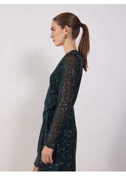 Reserved - Cekinowa sukienka mini - zielony ze sklepu Reserved w kategorii Sukienki - zdjęcie 187347134