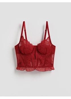 Reserved - Koronkowy biustonosz - czerwony ze sklepu Reserved w kategorii Biustonosze - zdjęcie 187347211