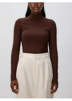 Reserved - Longsleeve z modalu - ciemnobrązowy ze sklepu Reserved w kategorii Bluzki damskie - zdjęcie 187347221